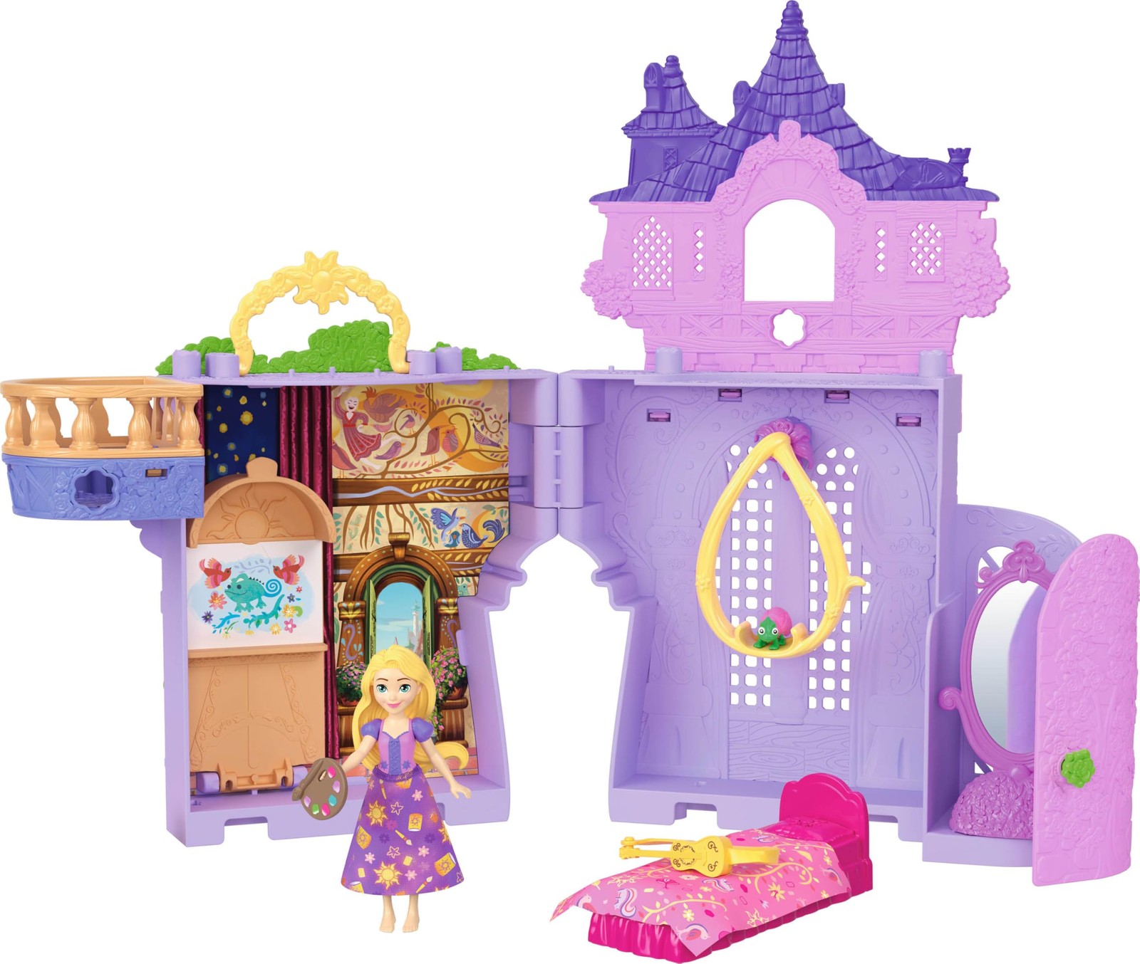 Mattel Disney Princess Toys, Rapunzel Storytime Stackers Doll House Tower with