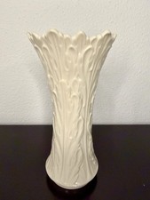 Lenox Ivory Porcelain Vase with Embossed Woodland Leaf Design