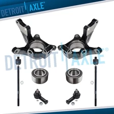 Front Steering Knuckle Wheel Bearing Tie Rods Kit for 2001-2004 Hyundai Santa Fe