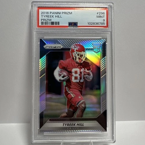 Tyreek Hill 2016 Panini Prizm Rookie Silver Prizm PSA 9 MINT Chiefs #296 RC