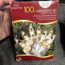 NEW Holiday Time 100 Mini Lights Indoor/Outdoor Clear String Lights