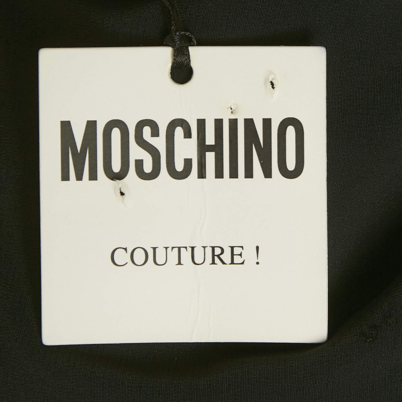Moschino Couture Black Biker Bag Print Silk Wrap DressM image 6