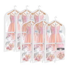 Univivi Clear PVC Dance Costume Bags 6 Pack Garment Bag 40 Inch for Dance C...