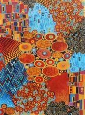 Abstract Flower klimt pattern Gustav Klimt Hand Painted Oil Painting Repro Canva