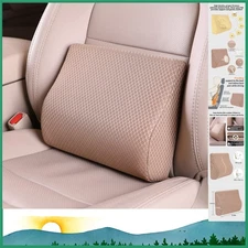 Memory Foam Lumbar Support Pillow - Lower Back Support Cushion for Car Seat
