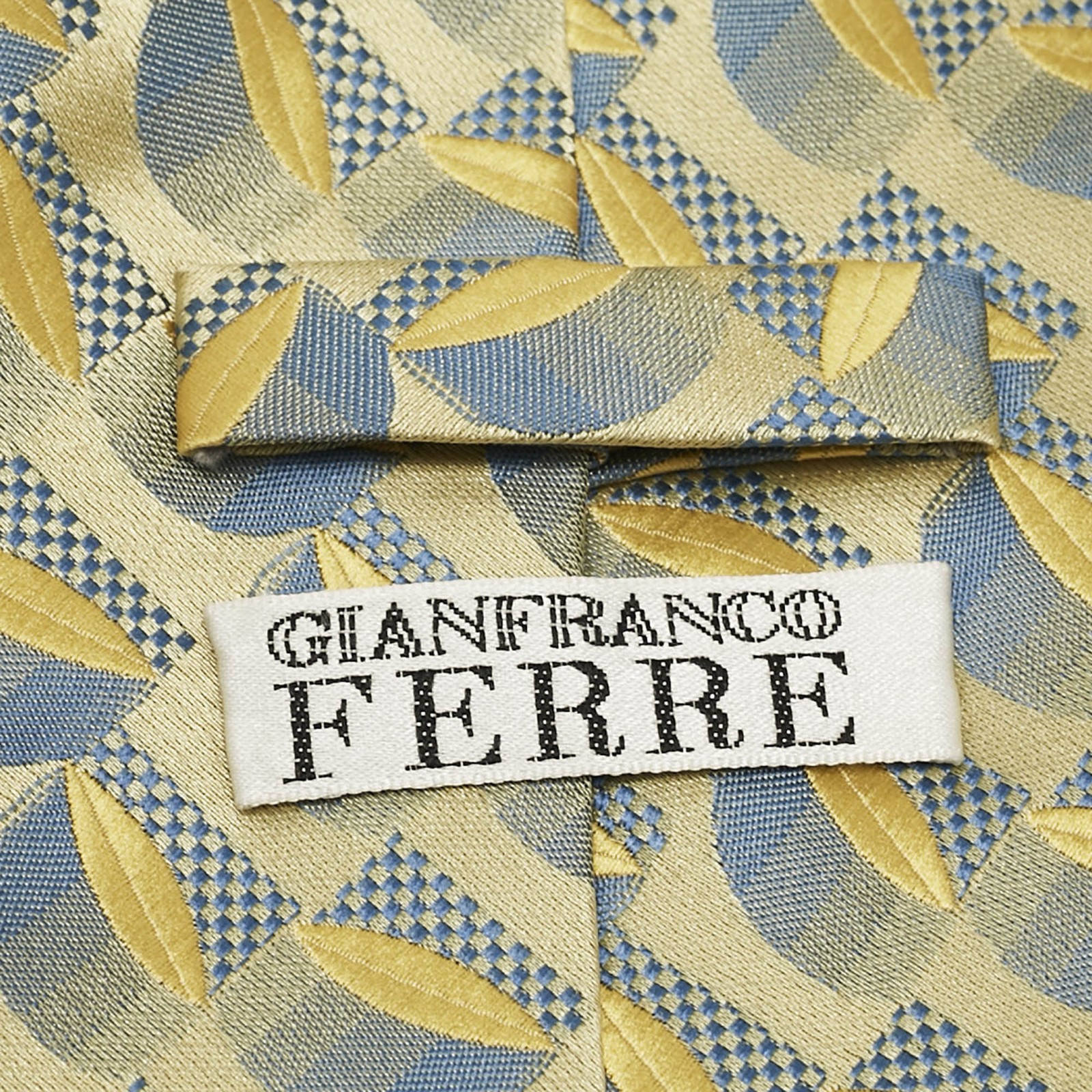 Gianfranco Ferre Yellow Patterned Silk Traditiona… - image 4