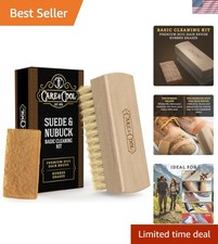 Compact Suede and Nubuck Care Kit - Brush  Rubber Eraser for Gentle Cleaning
