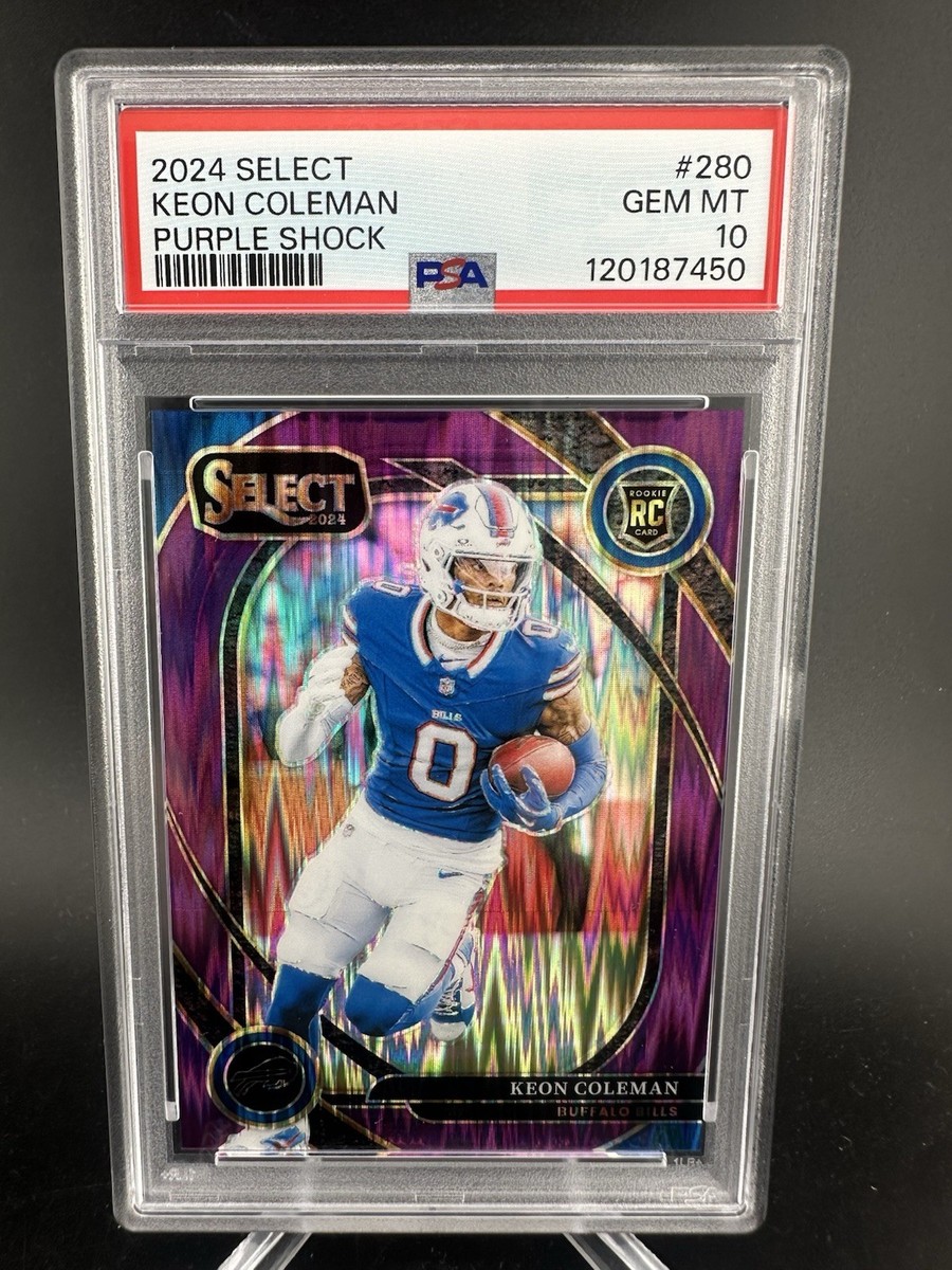 2024 Panini Select - Keon Coleman #153 Premier Level Purple Shock