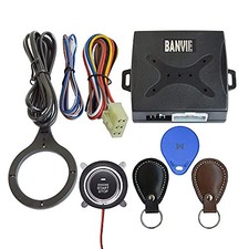 Car RFID Push to Start Ignition Kit, Keyless Go Engine Start Stop Leather Key