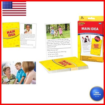 Edupress Reading Comprehension Practice Cards, Main Idea, Yellow Level