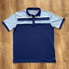Callaway Polo Shirt Mens Large Opti-Dri Navy Blue Golf Performance Stretch