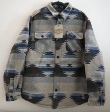 Jachs New York Men’s Sz L Tan Aztec Wool Blend Sherpa Lined Shirt Jacket Shacket