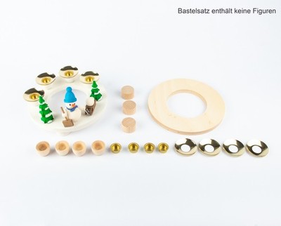 Holzwaren Egermann - Ringleuchter Bastelset aus Holz - für 4 Kerzen - Ø ca.14 cm