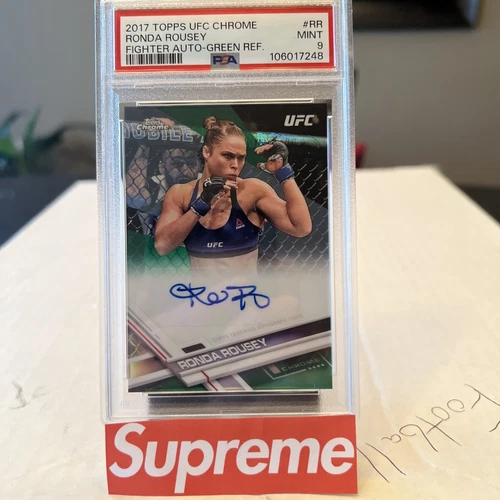 Ronda rousey 2017 Chrome Green Auto /30 UFC PSA 9