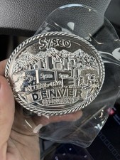Sysco Denver Operations Employee Belt Buckle Silver Tone Mountain Skyline New