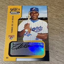 Thomas De La Rosa 2002 Select Autographed Rookie Card #92. Montreal Expos