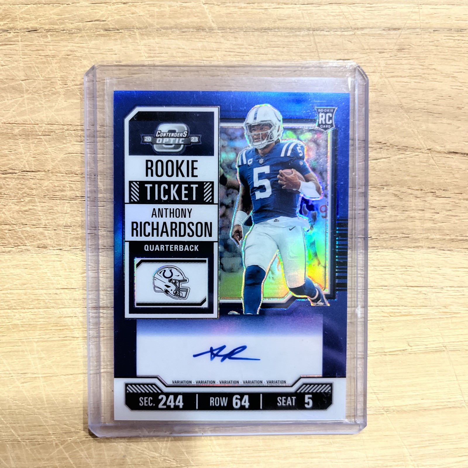 2023 Panini Contenders Optic ANTHONY RICHARDSON RPS Auto Variation Blue /50 #102