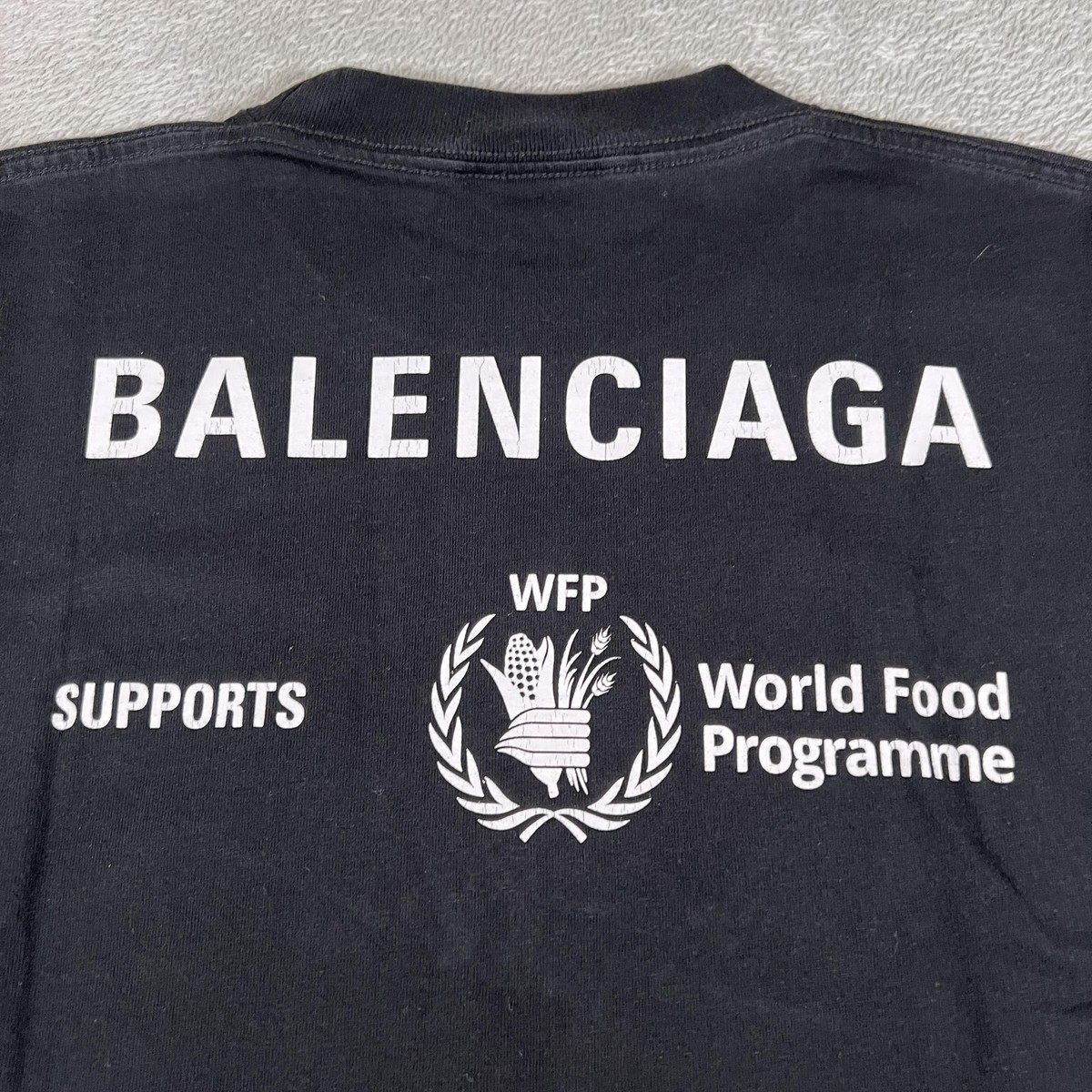 Balenciaga World Food Programme Shirt XS Black WFP Graphic Tee