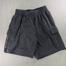 Adidas Cargo Shorts Mens Medium Black Fleece Logo Tape Side Pockets