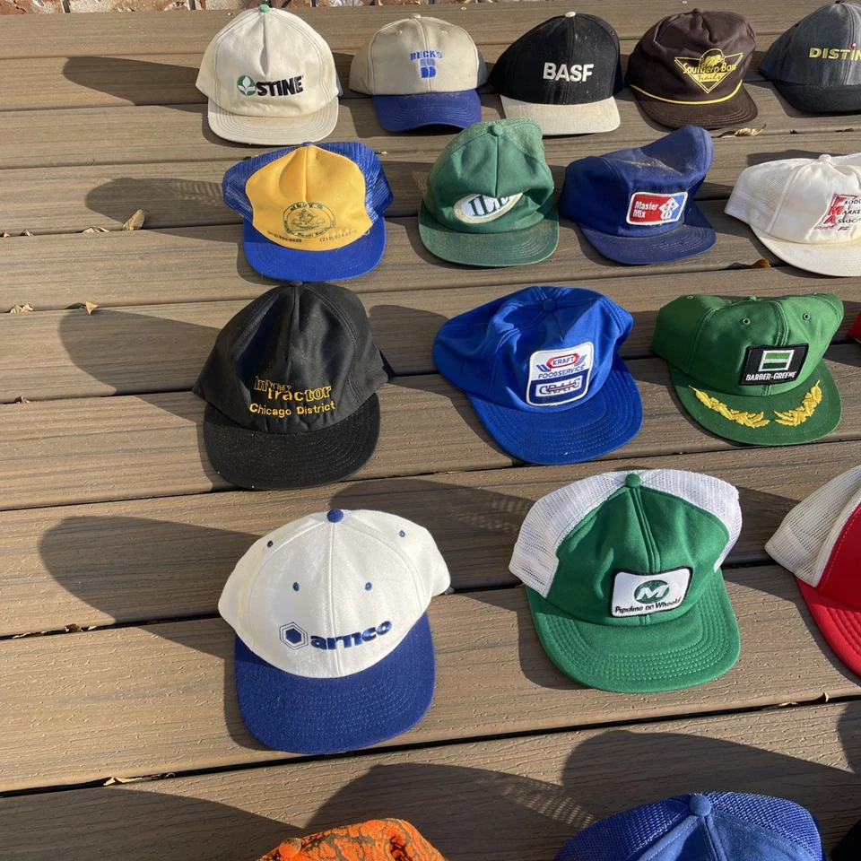 Lote De Colección De 100 Gorra Trucker Gorra Snapback Camioneros Todo Hecho En EE. UU. Buenas broches de presión Foto 4 de 4