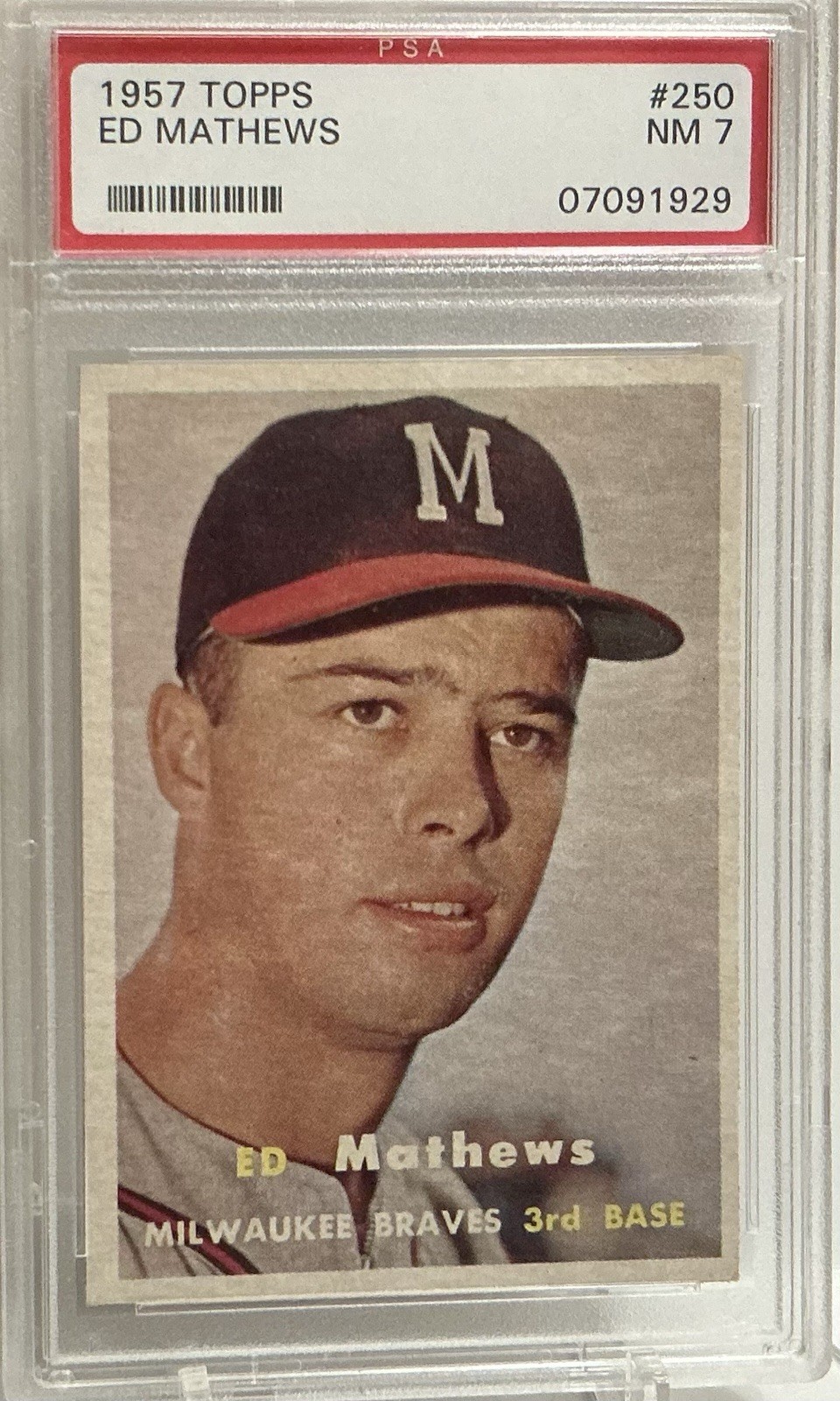 1957 Topps - Eddie Mathews #250 PSA 7 NM