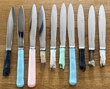 Image of Vintage Butter Knife Stainless Steel BLADES ONLY Sanderson Sheffield England x10