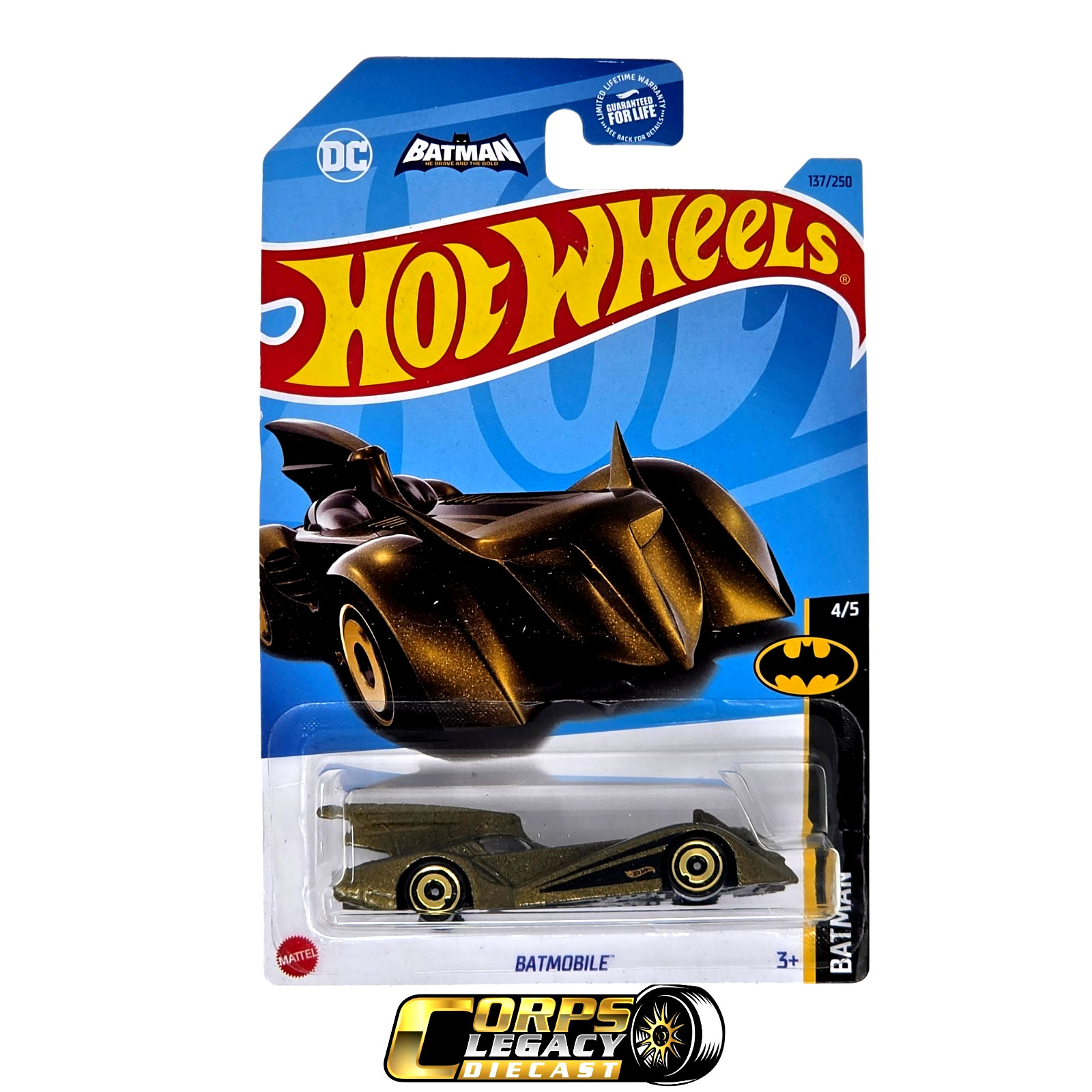 Hot Wheels Batmobile 2023 Batman 4/5 137/250 Brave and the Bold Gold NEW