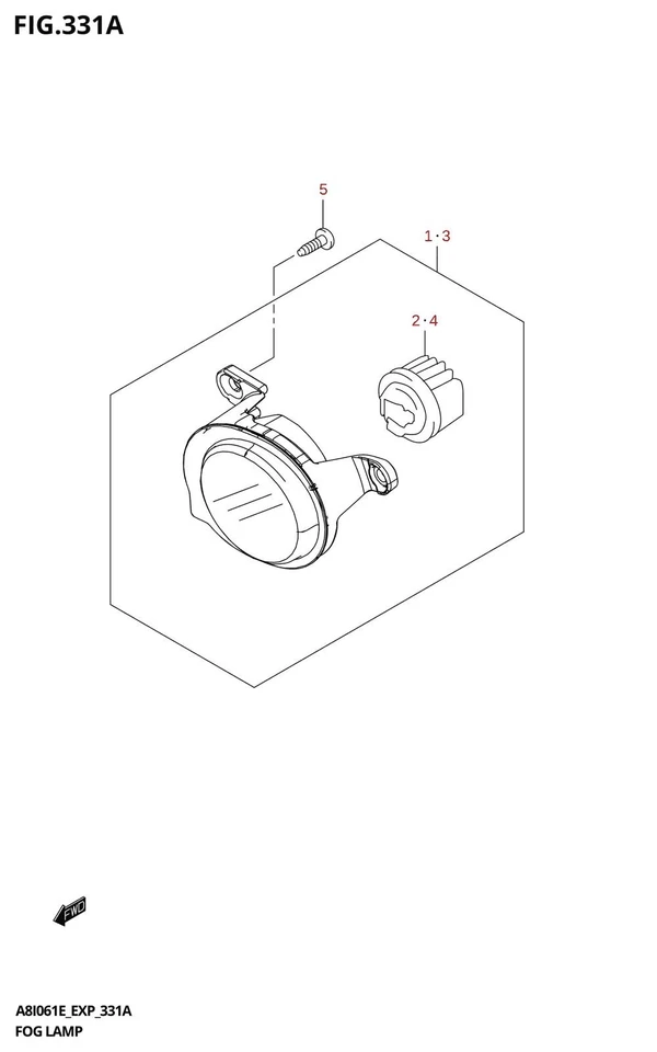 Suzuki Genuine Fog Lamp Assembly Left Lighting Fits E Vitara 35502M75T00-000