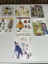 Lot of 7 Sewing Patterns, Children  s, mix of styles and pattern companies