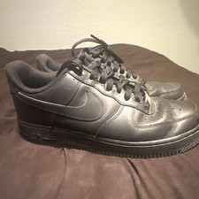 Nike Air Force 1 '07 Low Triple Black Black Leather Low-Top Lace-Up Men  s
