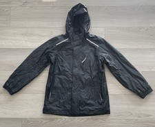 L.L. Bean Rain Jacket Fleece Lined Tek Youth Kids Large 14-16 Black