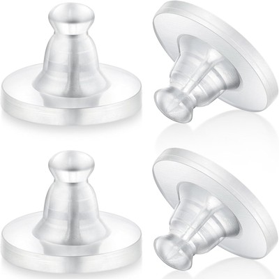 Earring Backs Rubber,100pcs Soft Clear 10MM, Silicone 100 