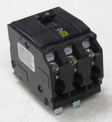   NEW SQUARE D 50 AMP CIRCUIT BREAKER 240 VAC 3 POLE QOB350