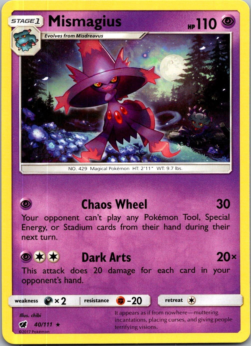 Mismagius 40/111 R Crimson Invasion Pokemon Near Mint