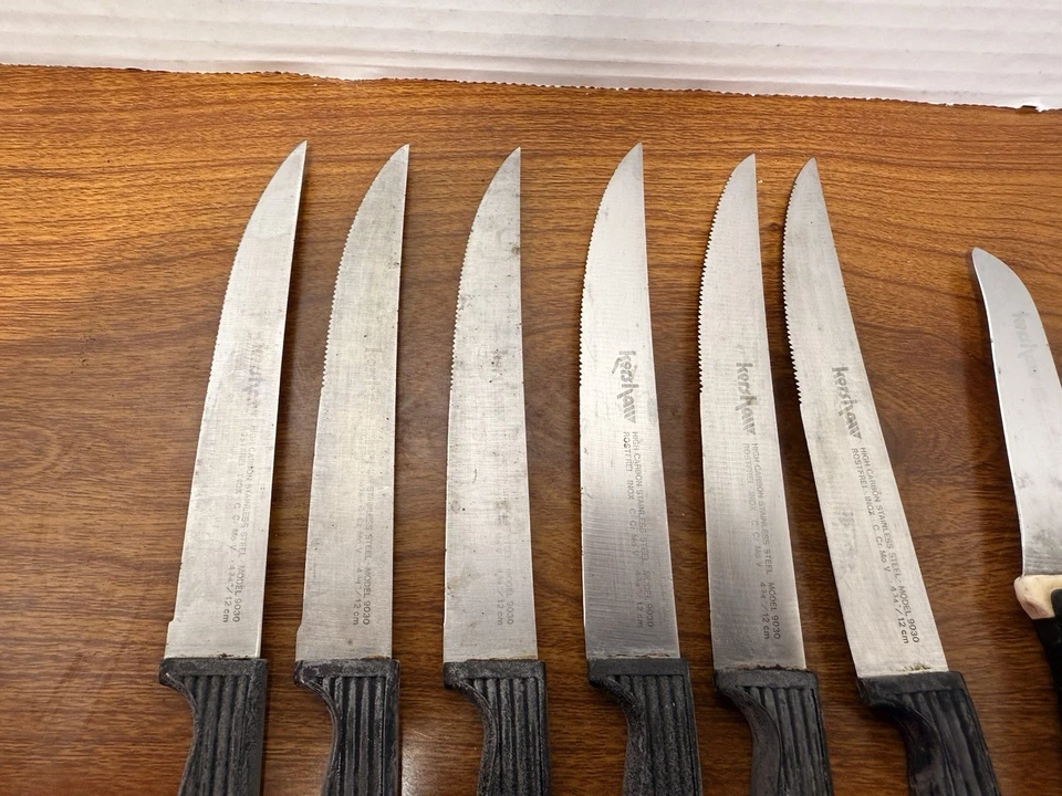 Juego de cuchillos para carne de hoja dentada Kershaw Japón mango de goma 8 en total Foto 2 de 4