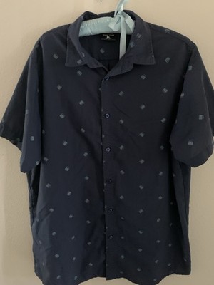 XL Slim In-N-Out Blue Burger Button Shirt Hamburger Restaurant West Coast Food
