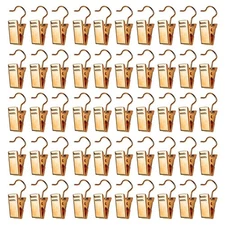 50-Pack Stainless Steel Curtain Clips & Hooks for Drapes - Metal Hook Clips H...