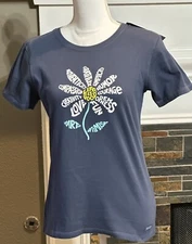 Life Is Good Women's MOTIVATIONAL Crusher Tee Size XS NEW NWT Casual Blue