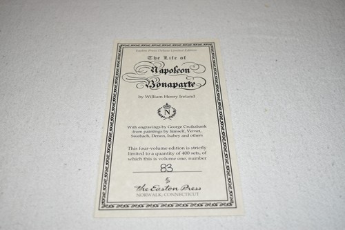 Easton Press 4V LIFE OF NAPOLEON BONAPARTE #83/400 LEATHER George Cruikshank MNT - Picture 8 of 12