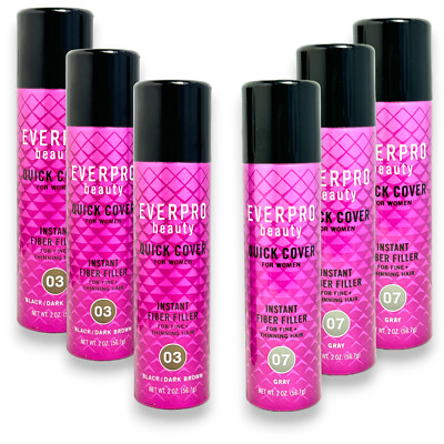 Everpro Beauty Quick Cover Instant Fiber Filler Black/Dark Brown-Gray; LOT OF 3