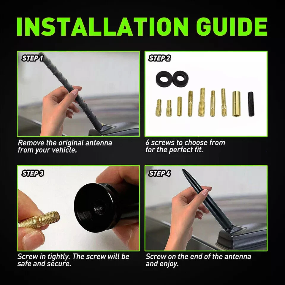 ANTENA BALA COCHE 5.3" 50CAL NEGRO GLODEN PARA Chevrolet Trailblazer 2002-2009 Foto 2 de 4