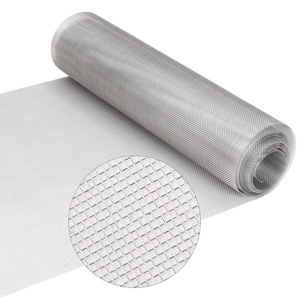 Stainless Steel Mesh Sheet Woven Fine Metal Wire Filtration Grill Filter Silver