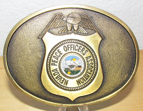 Fibbia per cintura vintage Nevada Peace Officers Association - NV - Foto 1 di 2