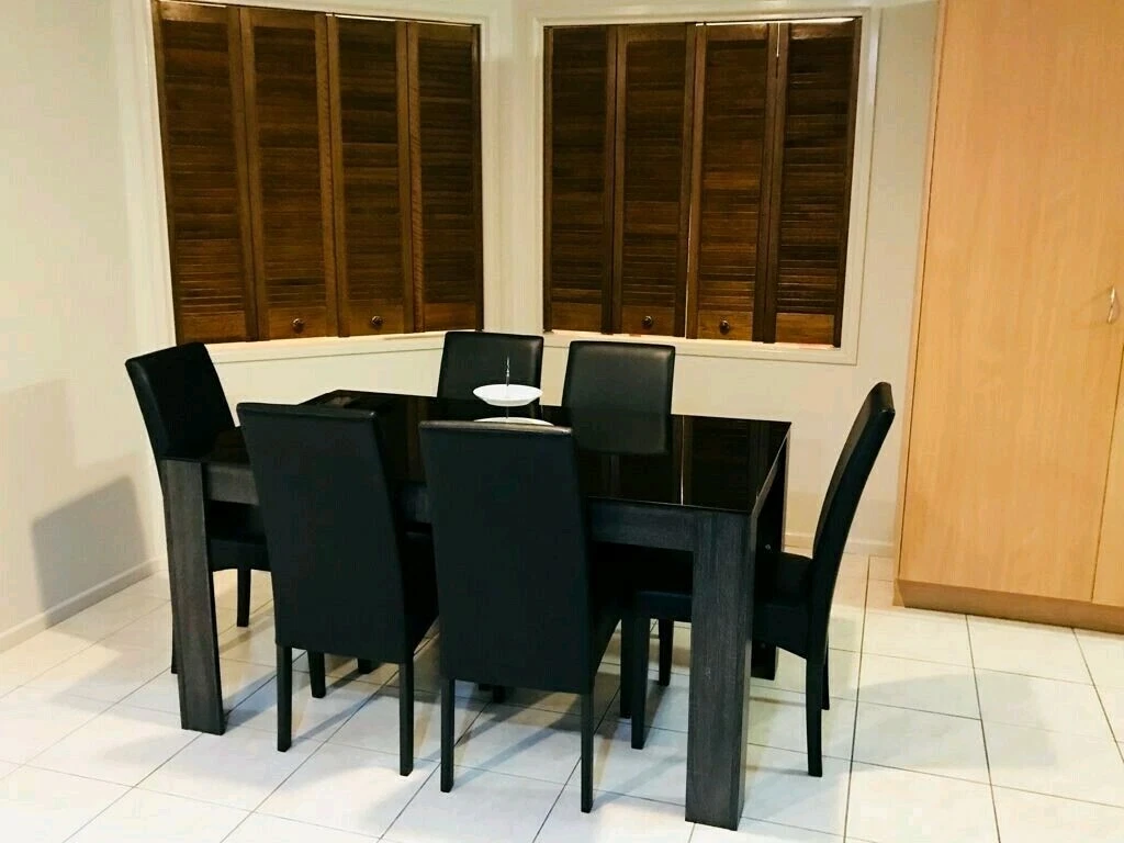 7 piece Amart Summit Dining Chairs and Table used like new brand