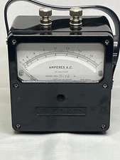 Vintage Weston Model AC Ammeter 0-2 Dial 25-500 Cycles