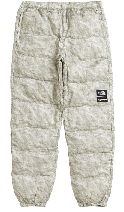 Papier imprimé nuptse pantalon imprimé papier Supreme The North face moyen