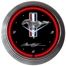 Ford Mustang Car Garage 15 Inches Neon Clock Neonetics 8MUSTANG