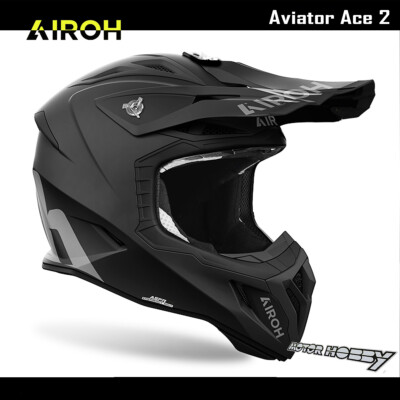 HELM AIROH FIBER CROSS ENDURO AVIATOR ACE 2 ECE 22.06 BLACK MATT SCHWARZ MATT