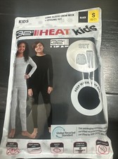 Heat 32 DEGREES Set Kids Base Layer Set Legging Crew Long Shirt Black S