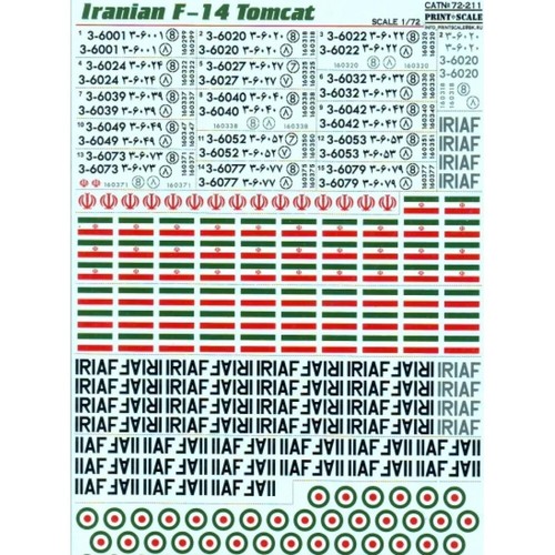 Print Scale 72-211 Decal airplane 1:72 Iranian F14 Tomcat The complete set 2leaf - Picture 21 of 24